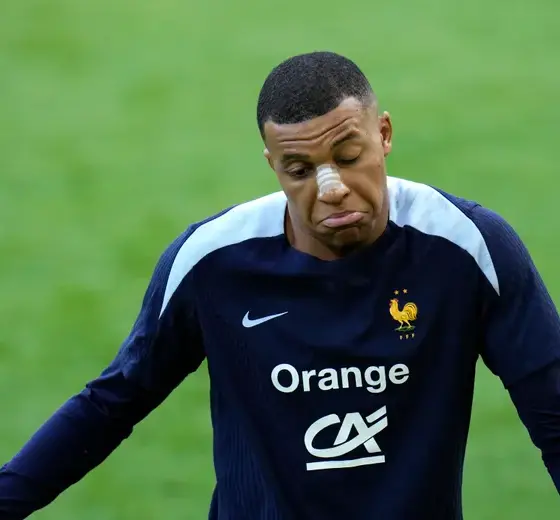 Euro 2024: Kylian Mbappe Returns To France Training With Bandage On Nose