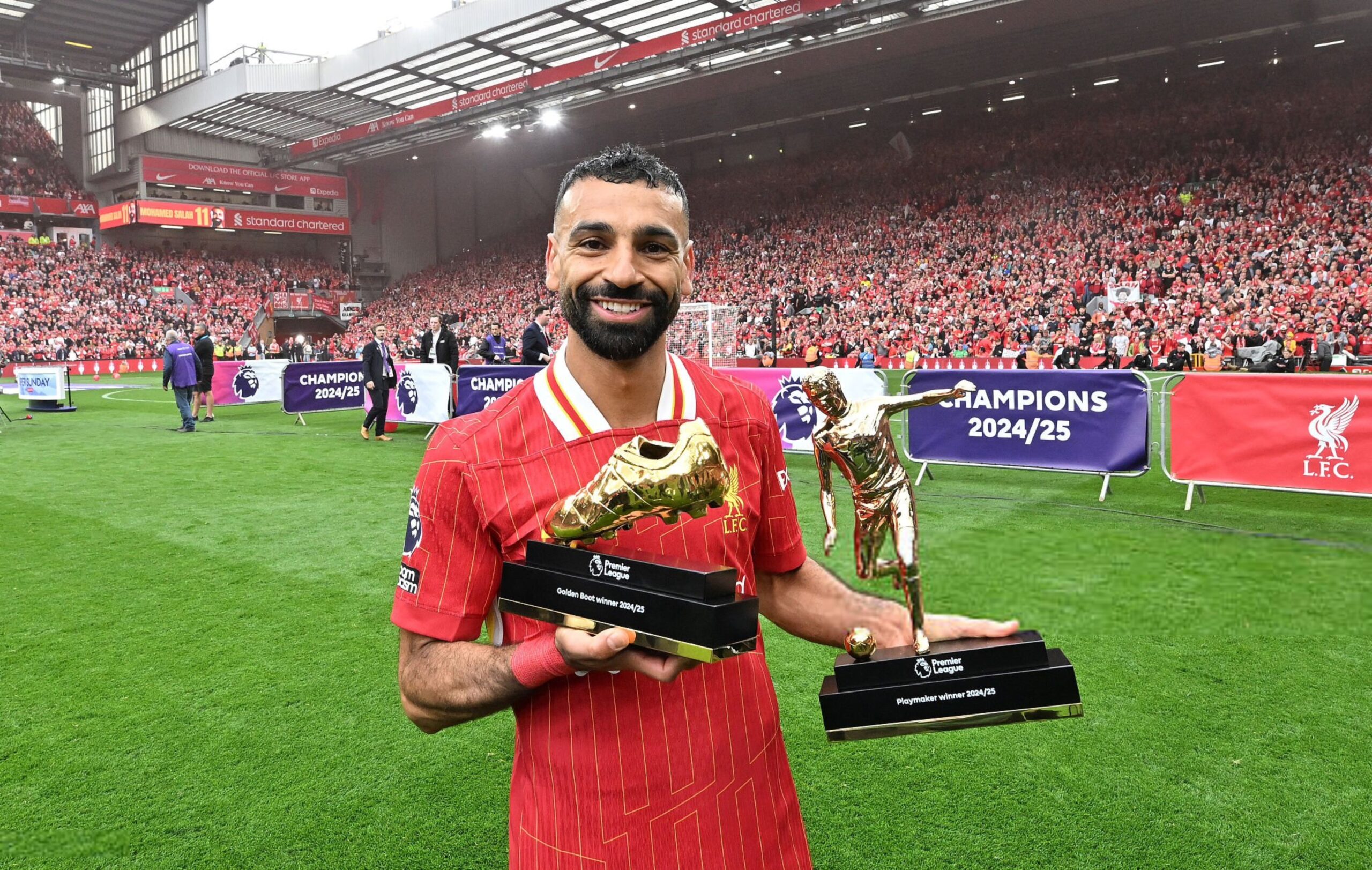Mohamed Salah Wins Premier League Player Of The Year, Golden Boot & Playmaker Award