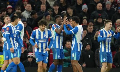Danny Welbeck of Brighton against Manchester United in the Premier League