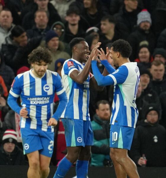 Danny Welbeck of Brighton against Manchester United in the Premier League