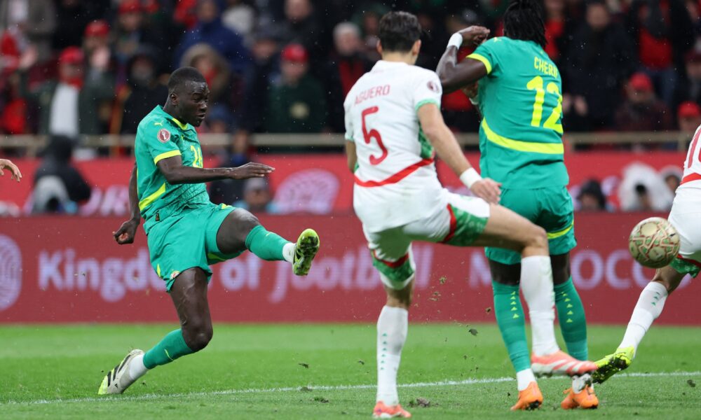 Pape Gueye of Marseille against Morocco at the Africa Cup of Nations
