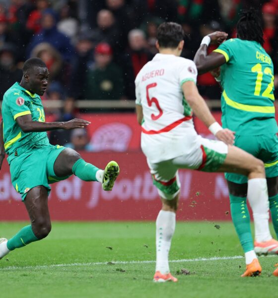 Pape Gueye of Marseille against Morocco at the Africa Cup of Nations