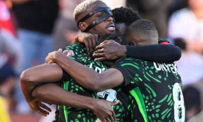 Victor Osimhen of Napoli against Algeria at the Africa Cup of Nations