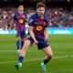 Fermin Lopez FC Barcelona Celebrating A Goal During A La Liga Match