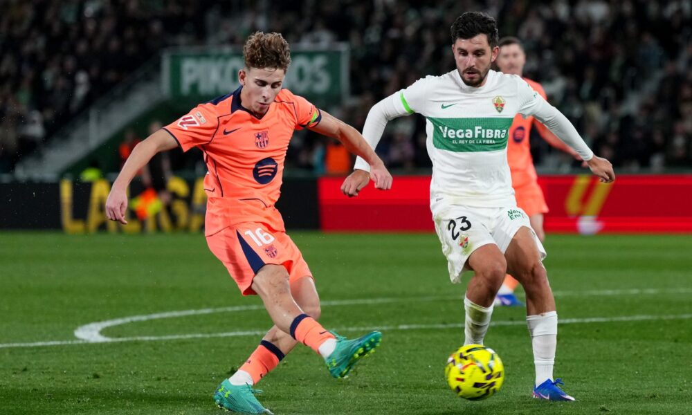 Fermin Lopez of Barcelona against Elche in the Copa del Rey