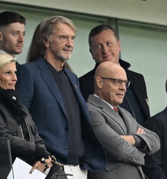 Sir Jim Ratcliffe, a minority owner of Manchester United, attended a match at Villa Park in October 2024 to watch the team play Aston Villa. Image used for Sportxparte news.