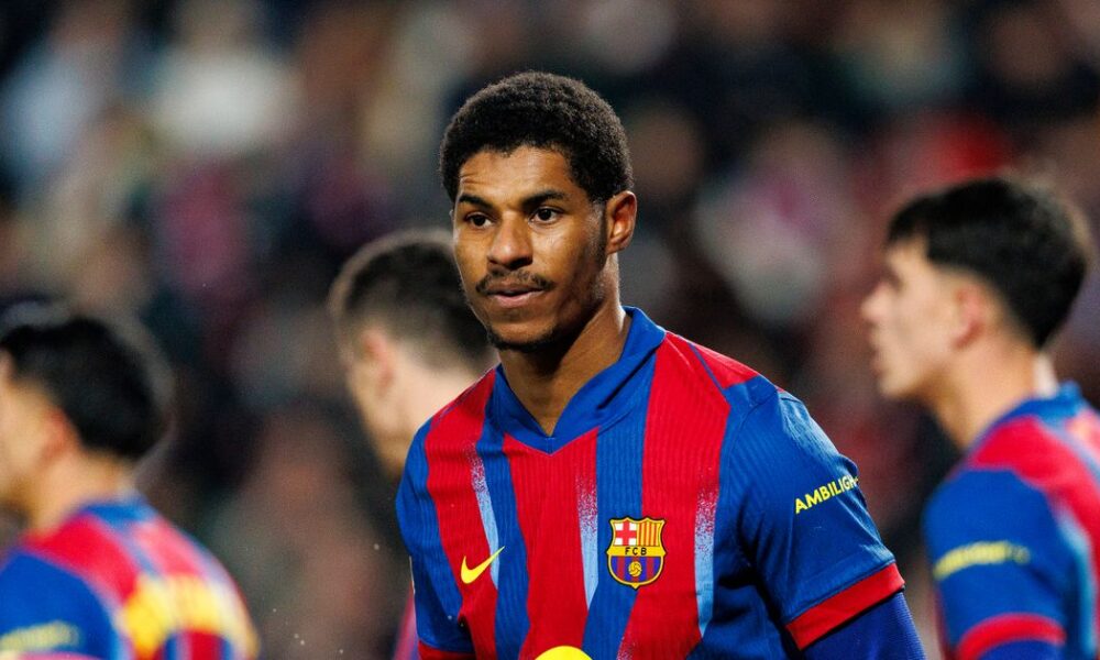 Marcus Rashford on loan at Barcelona against Albacete in the Copa del Rey