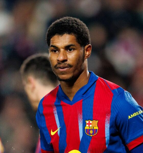 Marcus Rashford on loan at Barcelona against Albacete in the Copa del Rey