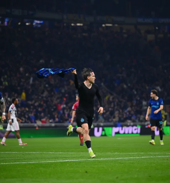 Piotr Zielinski of Inter Milan against Juventus in Serie A