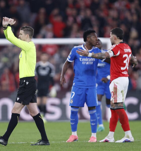 Vinicius Junior of Real Madrid against Benfica in the Champions League