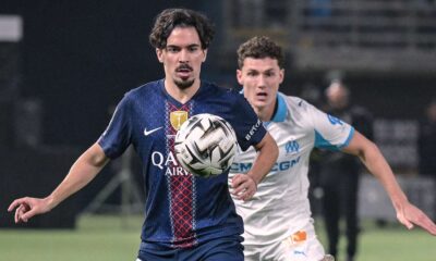 Vitinha of PSG against Marseille in Ligue 1