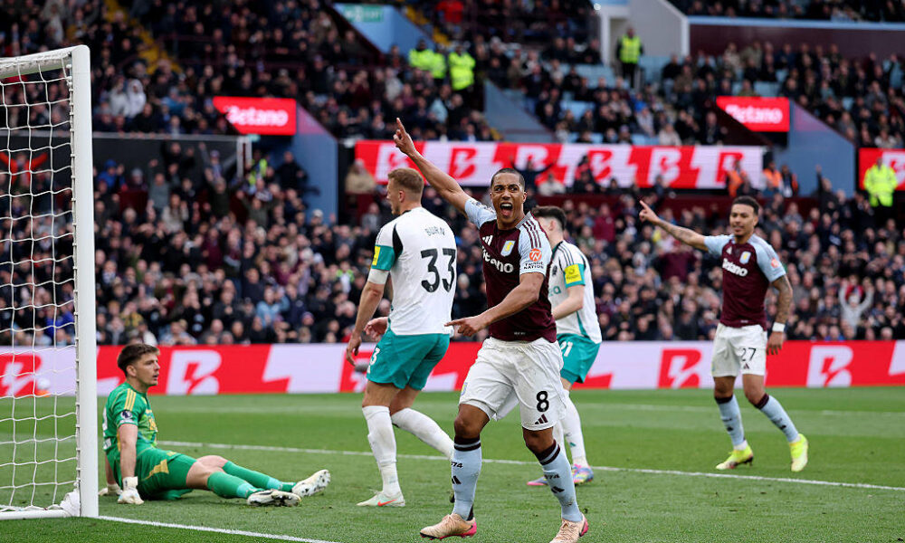 Youri Tielemans of Aston Villa against Newcastle United in the FA Cup
