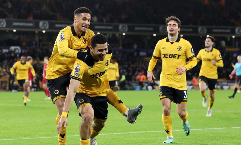 Andre scoring against Liverpool for Wolverhampton Wanderers