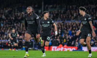Antoine Semenyo in action against Leeds United