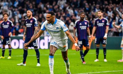 Pierre-Emerick Aubameyang of Marseille against Lyon in Ligue 1