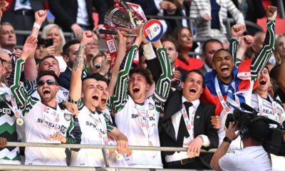 Sunderland AFC Players And Staff Celebrating Their Victory In The 2025 Sky Bet Championship Play-Off Final