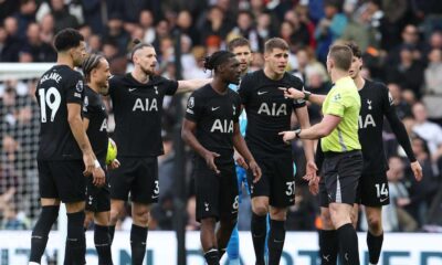 Tottenham Hotspur Players Protesting A Goal During Their 2-1 Premier League Defeat