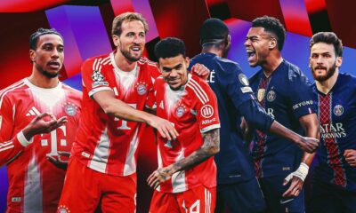 This image captures the intense rivalry between FC Bayern Munich and Paris Saint-Germain (PSG) as they prepare for a high-stakes UEFA Champions League semi-final tonight, April 28, 2026. The graphic features key players from both sides, including Bayern's Harry Kane and Michael Olise, alongside PSG's Bradley Barcola and Ousmane Dembélé. Image used for Sportxparte news preview.