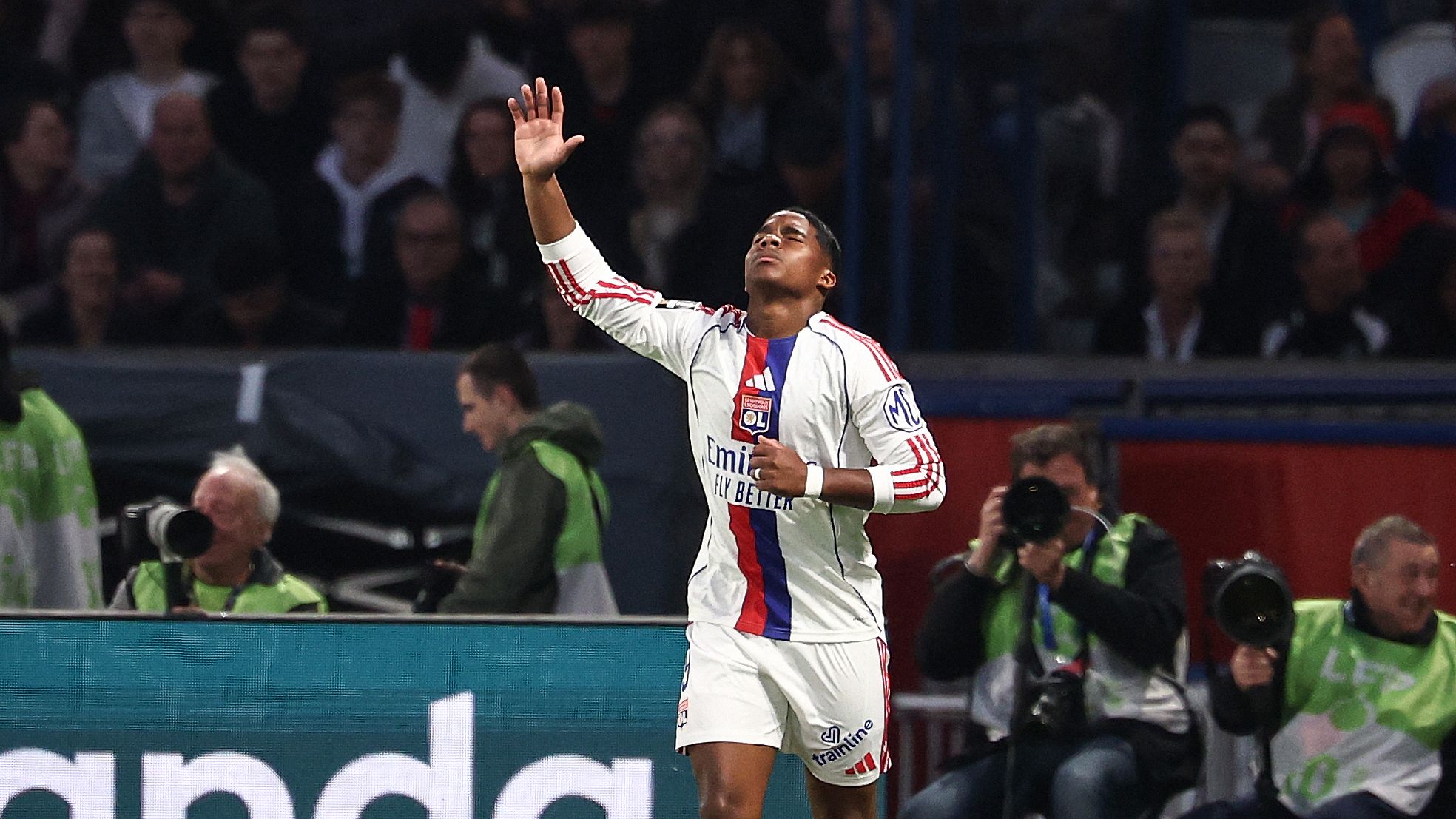 Brazilian football prodigy Endrick celebrating a standout performance for Olympique Lyon during their 2-1 upset victory against Paris Saint-Germain on April 19, 2026. Image used for Sportxparte news