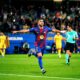 Ferran Torres, celebrates a goal during a match against Getafe. He is running across the green pitch with his arms outstretched and a joyful expression. Image used for Sportxparte news.