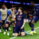 Kvaratskhelia is celebrating his goal in the Champions League quarter-final against Liverpool, which took place just yesterday on April 8, 2026. Image used for Sportxparte News Roundup.