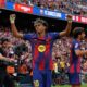 Lamine Yamal celebrates a goal for Barcelona against RCD Espanyol in the La Liga 2025/2026 season derby match. Image used for Sportxparte news.