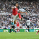 The celebration, which shows Merino jumping in the air, was described as him re-enacting his headed goal during the match. Arsenal went on to win the game 2-1 following a dramatic 96th-minute header by Gabriel Magalhães. Image used for Sportxparte news.