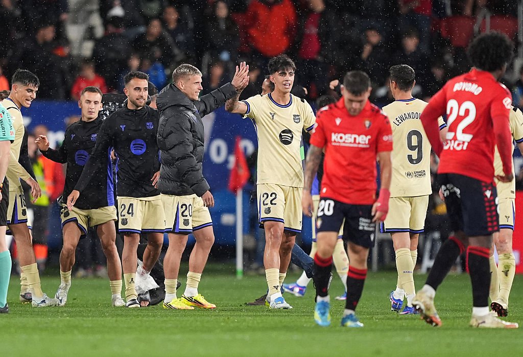 FC Barcelona and CA Osasuna during their La Liga match on May 2, 2026. In this match, FC Barcelona secured a 2-1 victory at Osasuna's El Sadar Stadium. Image used for Sportxparte news roundup.