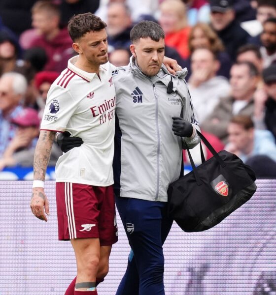 Arsenal defender Ben White has been ruled out for the remainder of the 2025/2026 season after sustaining a significant medial knee ligament injury. Image used for Sportxparte news.