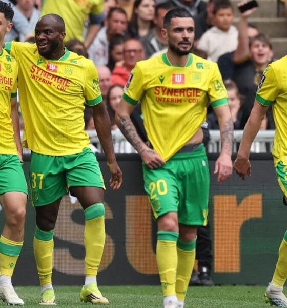 FC Nantes during their decisive 3-0 victory against Olympique de Marseille in Ligue 1 on May 2, 2026. Image used for Sportxparte news roundup.