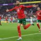 The selected region shows the Morocco national football team celebrating after defeating Portugal 1-0 in the quarterfinals of the 2022 FIFA World Cup. This landmark victory on December 10, 2022, made Morocco the first African and Arab nation to ever reach the semifinal stage of a FIFA World Cup. Image used for Sportxparte news.