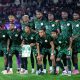 The Nigeria national football team (the Super Eagles) is posing for a team picture before their group stage match against Tunisia at the Fez Stadium. Image used for Sportxparte news.
