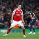 Viktor Gyökeres celebrates on the pitch after Arsenal defeats Atlético Madrid in the 2026 Champions League semi-final. Image used for Sportxparte news.