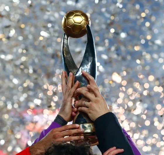 TotalEnergies CAF Champions League trophy, which is awarded to the top club football team in Africa. Image used for Sportxparte news.