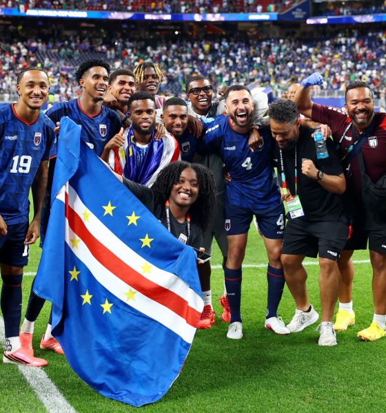 Cape Verde national soccer team is celebrating its historic qualification for the knockout round of the 2026 FIFA World Cup after a 0-0 draw against Saudi Arabia in Houston on Friday, June 26, 2026. Image used for Sportxparte news.