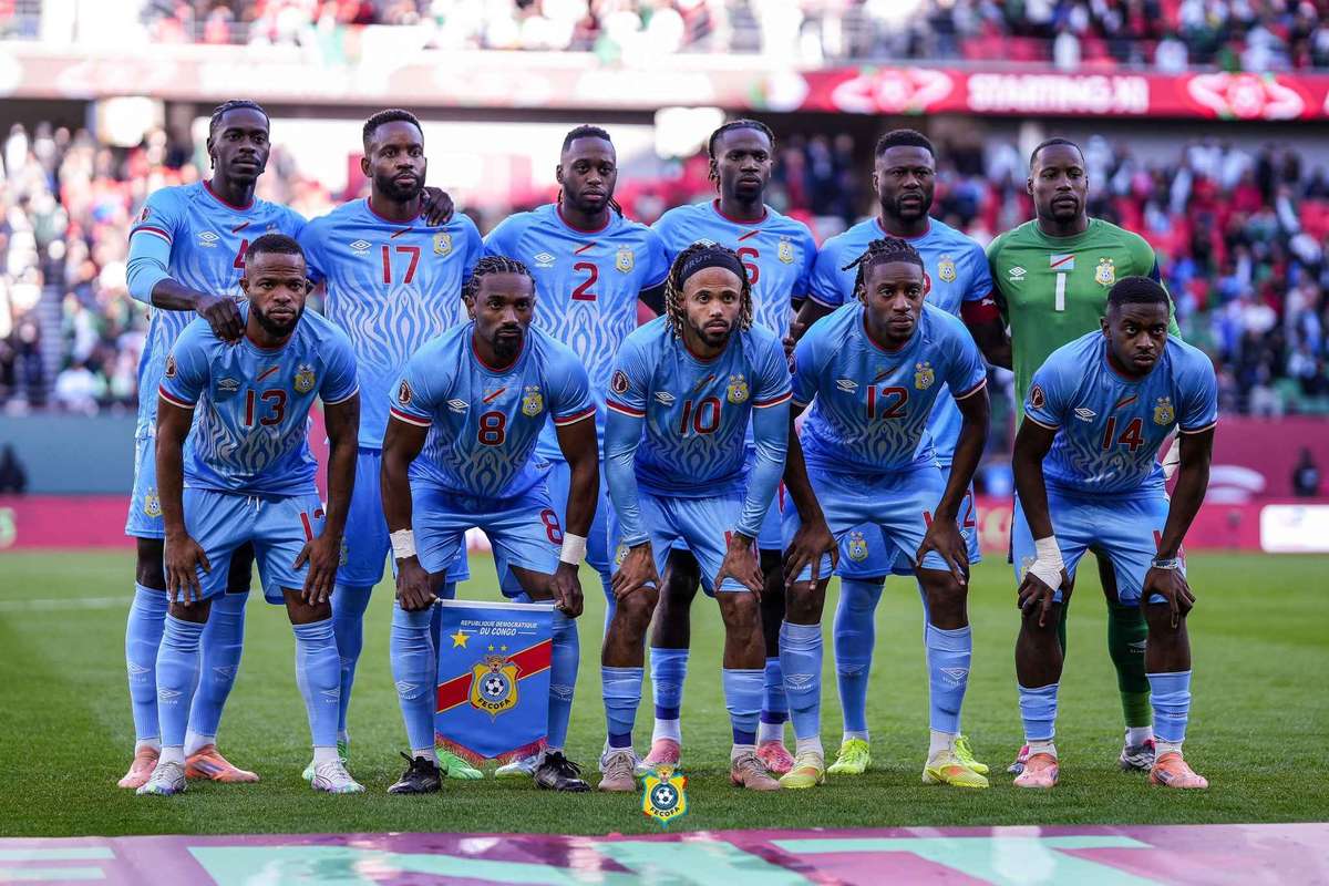 The Democratic Republic of Congo (DR Congo) national football team, nicknamed Les Léopards, poses for a pre-match team photo. Image used for Sportxparte news.