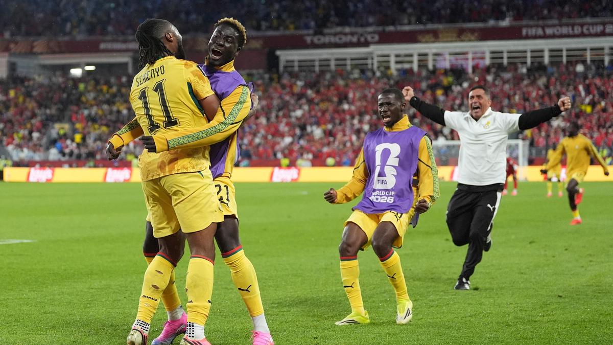 Ghana's national football team is celebrating its dramatic 1-0 victory over Panama in its opening match of the 2026 FIFA World Cup. Image used for Sportxparte news.