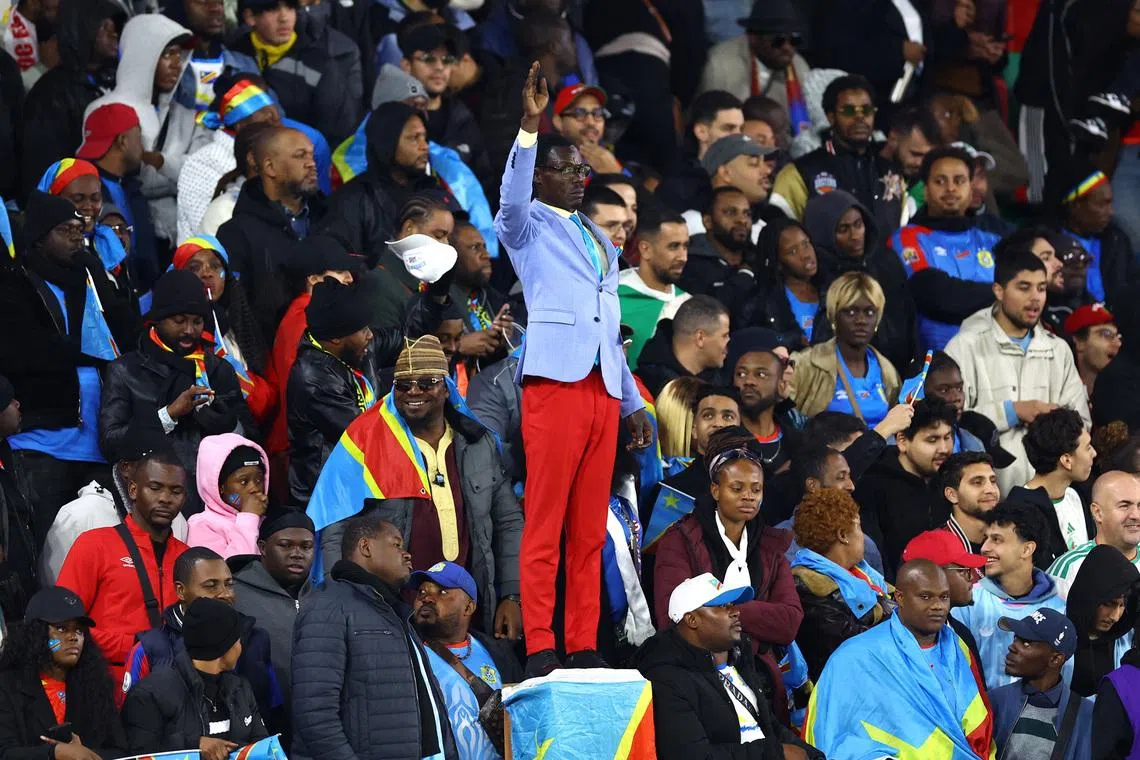 Michel Nkuka Mboladinga, a celebrated DR Congo superfan known as "Lumumba Vea" rose to prominence at the 2025 Africa Cup of Nations. Image used for Sportxparte news.