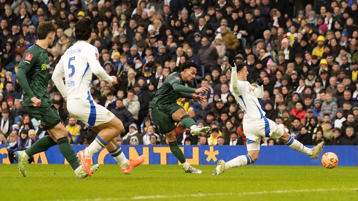 Millwall winger Femi Azeez scored against Leeds United at Elland Road during their Emirates FA Cup fourth-round tie on February 8, 2025. Azeez delivered an outstanding performance, scoring a brace (goals in the 30th and 55th minutes) to secure a shock 2-0 victory for the Lions, advancing them to the fifth round of the competition. Image used for Sportxparte news.