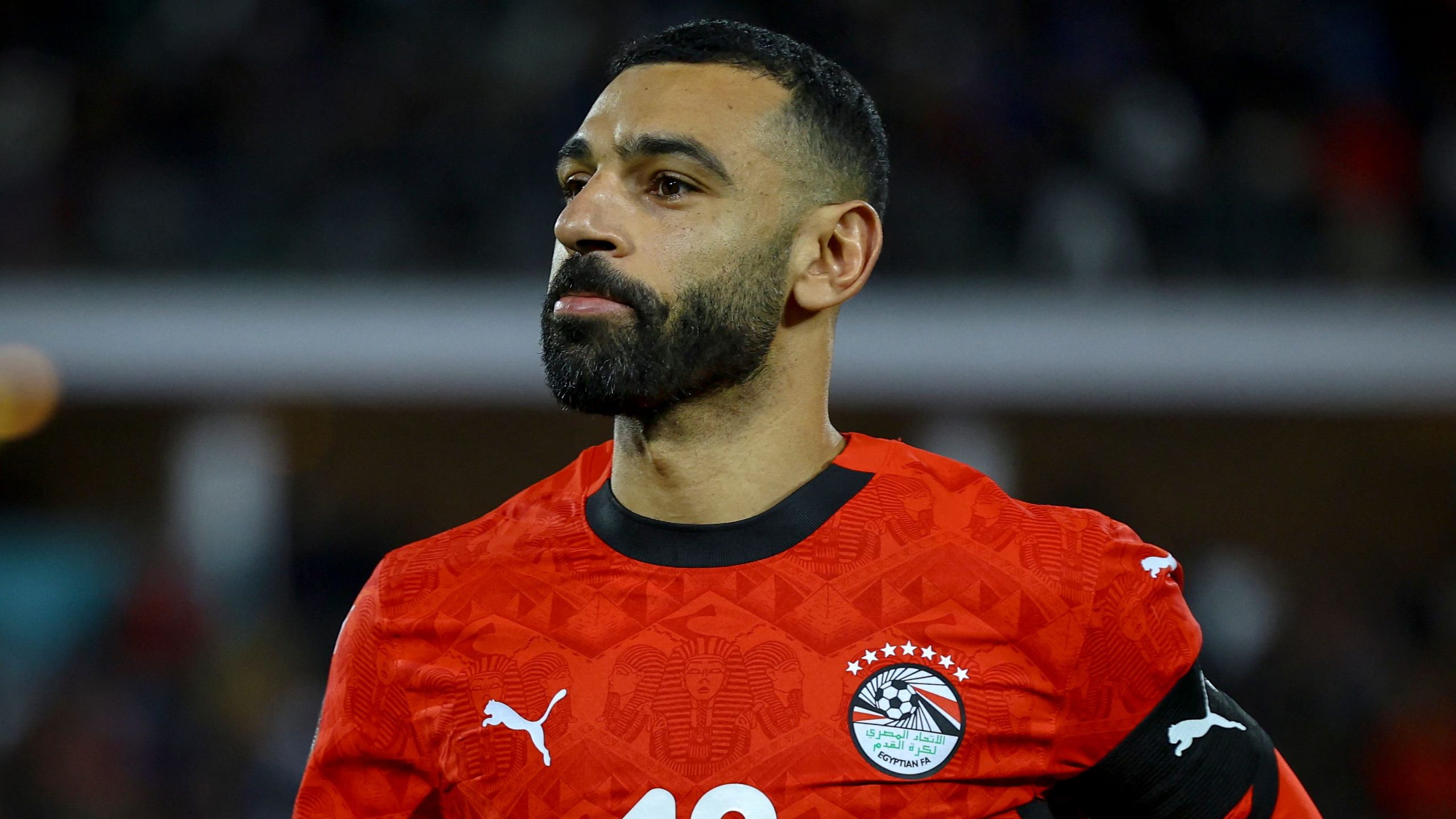 Egyptian forward and national team captain Mohamed Salah wearing the Egypt national football team kit. Image used for Sportxparte news.