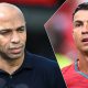 Former football player and manager Thierry Henry alongside current Portugal national team captain Cristiano Ronaldo. Image used for Sportxparte news.
