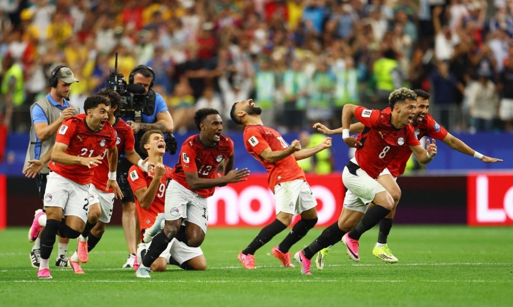 Egypt national football team is celebrating its historic penalty shootout victory over Australia at the 2026 FIFA World Cup. Image used for Sportxparte news.