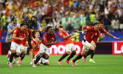 Egypt national football team is celebrating its historic penalty shootout victory over Australia at the 2026 FIFA World Cup. Image used for Sportxparte news.