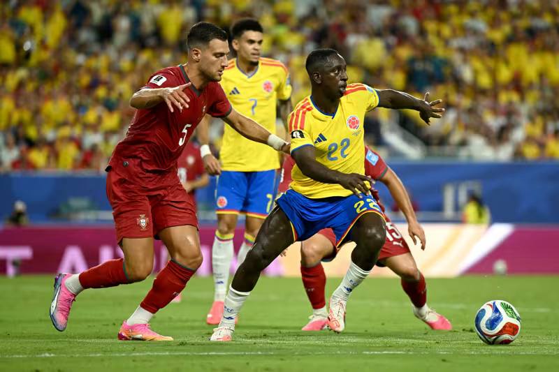 The 2026 FIFA World Cup Group K match between Colombia and Portugal, which concluded in a 0-0 draw on June 27, 2026. Image used for Sportxparte news.