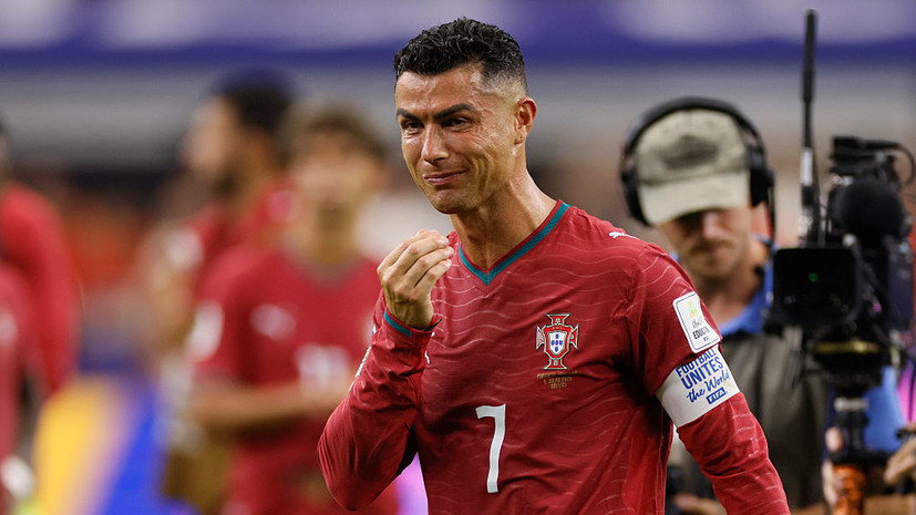 Cristiano Ronaldo is pictured reacting emotionally following Portugal's loss to Spain in the 2026 FIFA World Cup Round of 16. Image used for Sportxparte news.