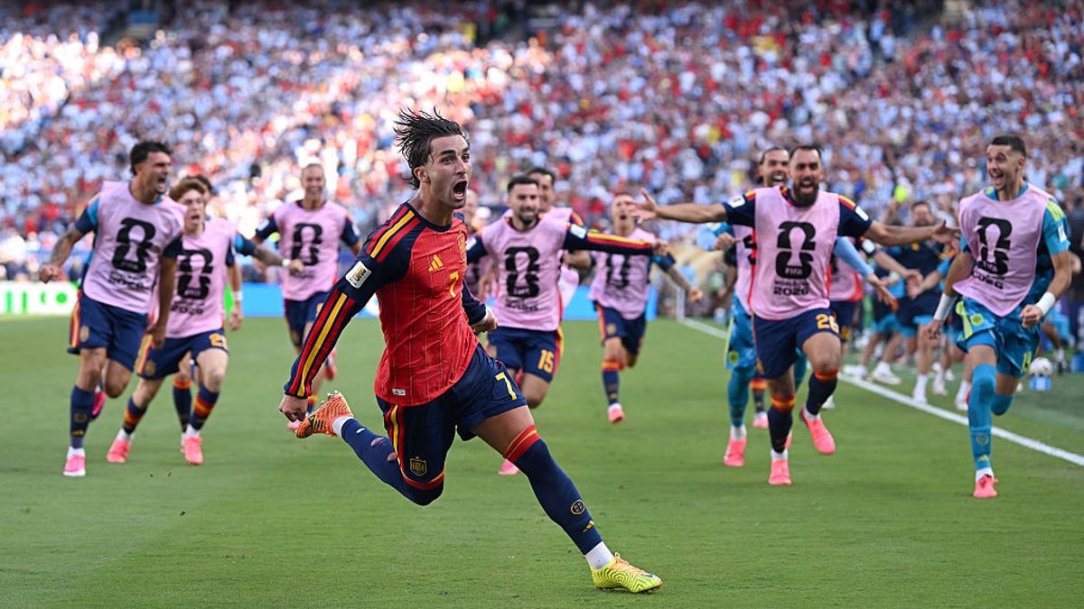 Spain won the 2026 FIFA World Cup by defeating Argentina 1-0 in extra time on July 19, 2026, at MetLife Stadium. Image used for Sportxparte news.