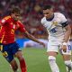 Spanish winger Lamine Yamal (left) and French forward Kylian Mbappé (right). This specific photograph was taken during their iconic encounter in the UEFA Euro 2024 semi-finals, where Spain defeated France 2-1. Image used for Sportxparte news.