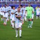 Lionel Messi and the Argentina national football team are pictured here celebrating their grueling extra-time victory over Switzerland in the quarterfinals of the 2026 FIFA World Cup. Image used for Sportxparte news.