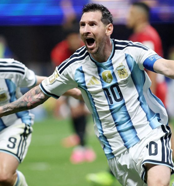 Lionel Messi is celebrating Argentina's dramatic 3-2 comeback victory over Egypt in the 2026 FIFA World Cup round of 16 match. Lionel Messi is celebrating Argentina's dramatic 3-2 comeback victory over Egypt in the 2026 FIFA World Cup round of 16 match. Image used for Sportxparte news.