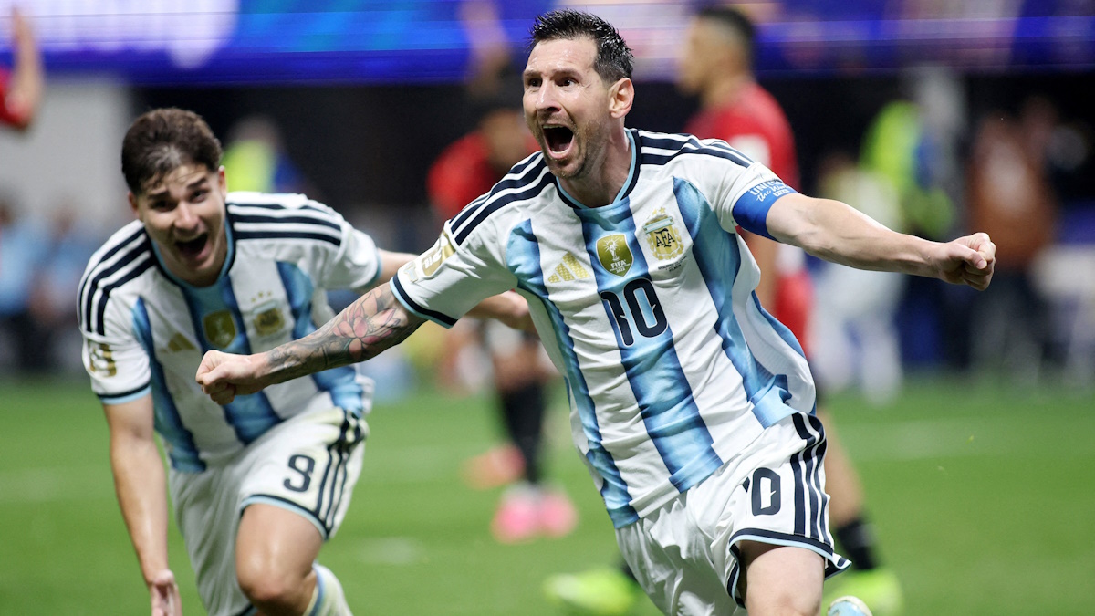 Lionel Messi is celebrating Argentina's dramatic 3-2 comeback victory over Egypt in the 2026 FIFA World Cup round of 16 match. Lionel Messi is celebrating Argentina's dramatic 3-2 comeback victory over Egypt in the 2026 FIFA World Cup round of 16 match. Image used for Sportxparte news.